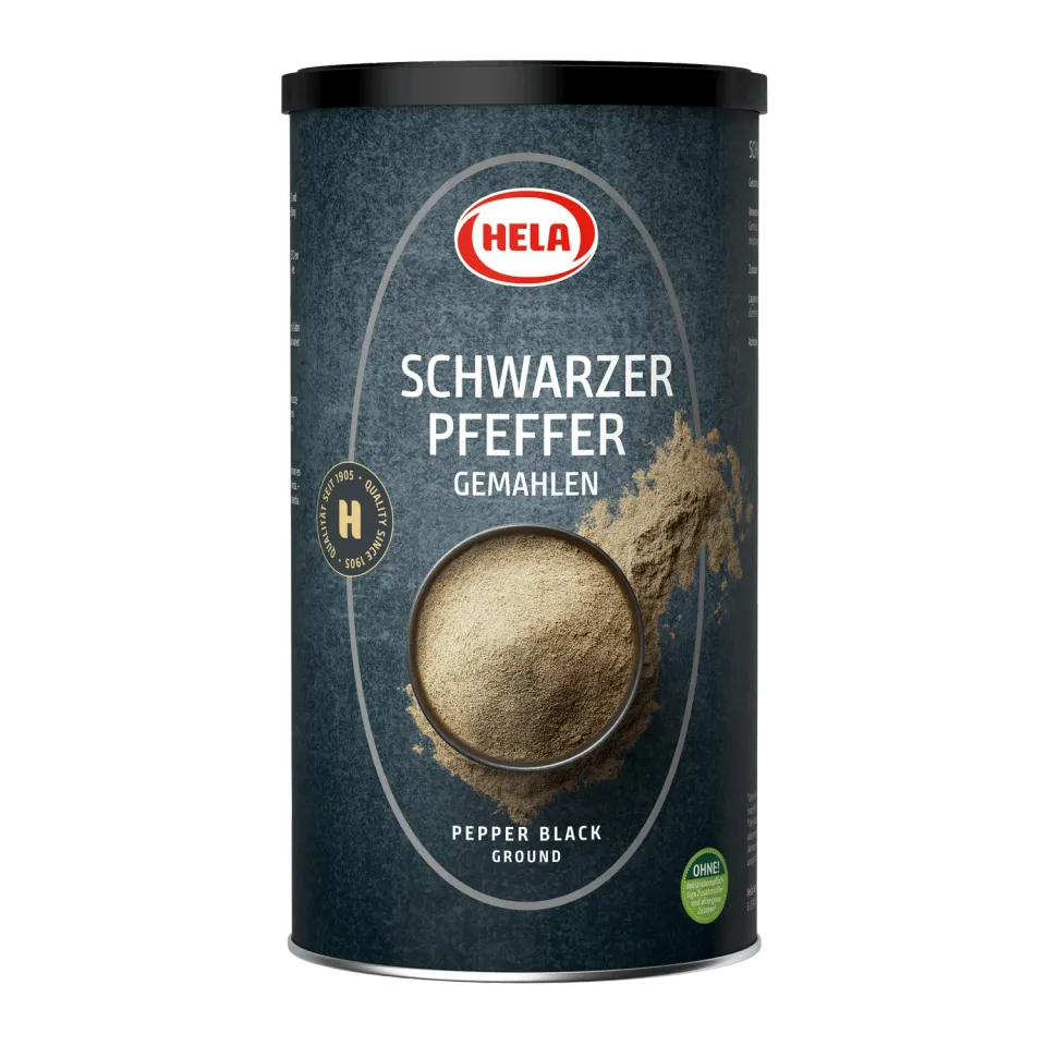 Hela Peper Zwart Gemalen Specerij 720 g scherp
