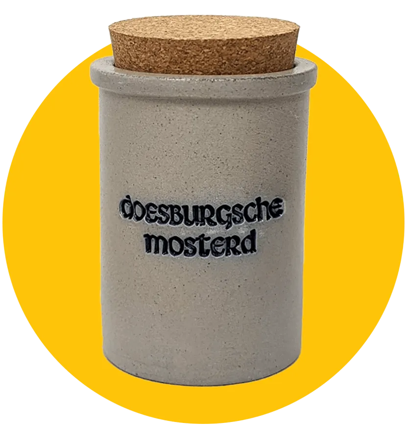 Doesburgsche Mosterd Keulse pot met kurk basis mosterd
